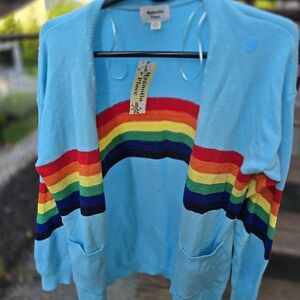 Open Blue Rainbow Knit Sweater